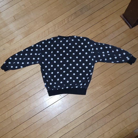 Adidas Originals Women's S Limited Edition Polka Dot Sweatshirt Black & White - Picture 2 of 3